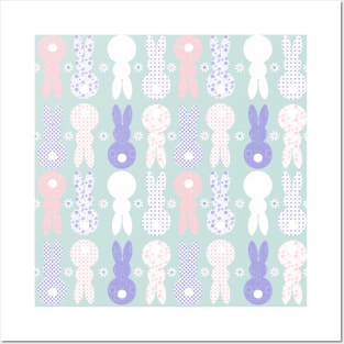 Easter Bunnies Pattern Posters and Art